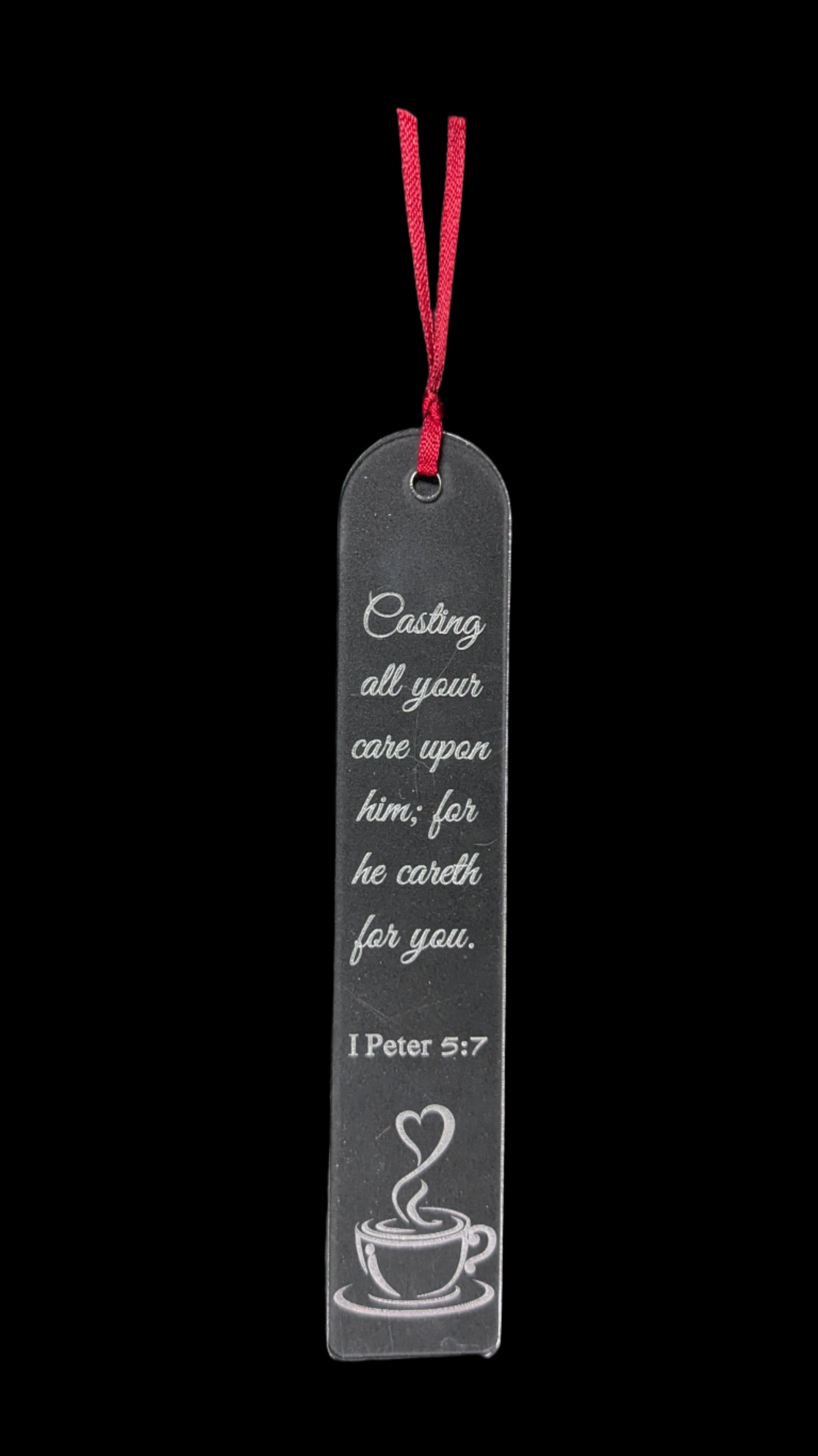I Peter 5:7 Clear Acrylic Bookmark