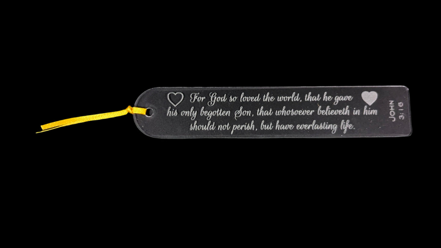 John 3:16 Clear Acrylic Bookmark