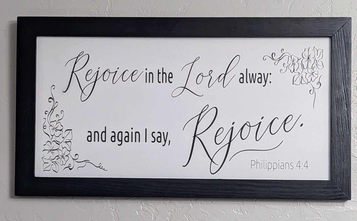 12x24 KJV Philippians 4:4 Wall Decor