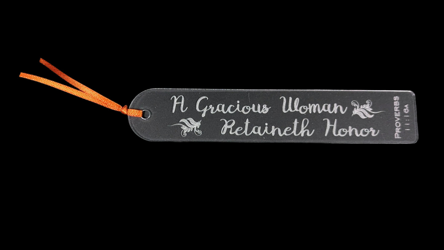 Proverbs 11:16a Clear Acrylic Bookmark