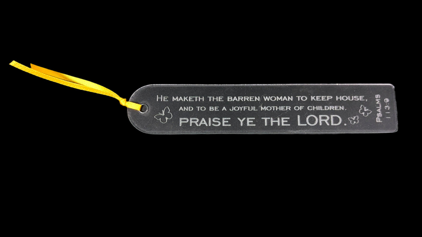 Psalm 113:9 Clear Acrylic Bookmark