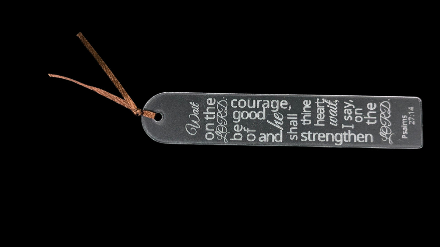 Psalm 27:14 Clear Acrylic Bookmark
