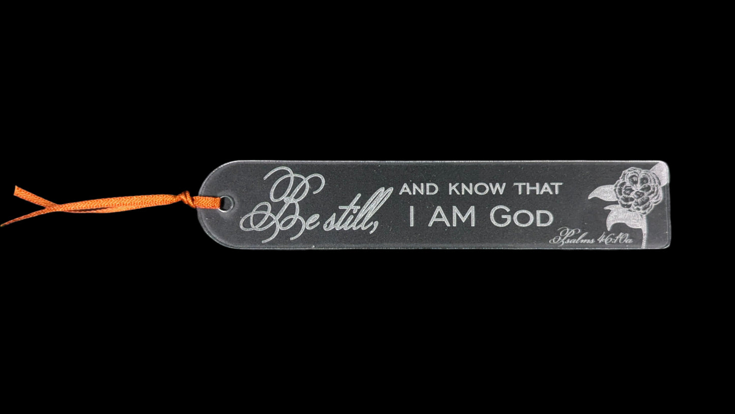 Psalm 46:10a Clear Acrylic Bookmark