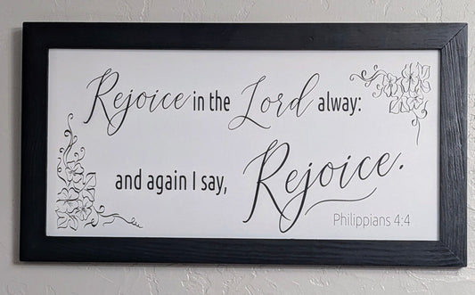 12x24 KJV Philippians 4:4 Wall Decor