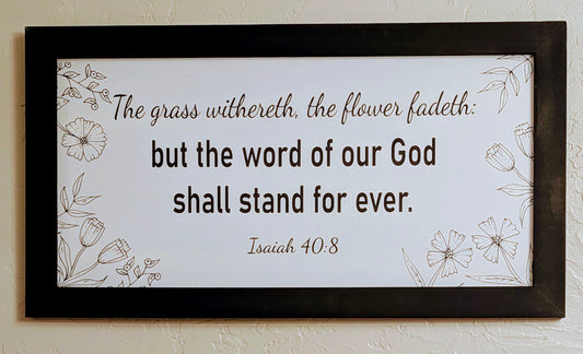 12x24 KJV Isaiah 40:8 Wall Decor